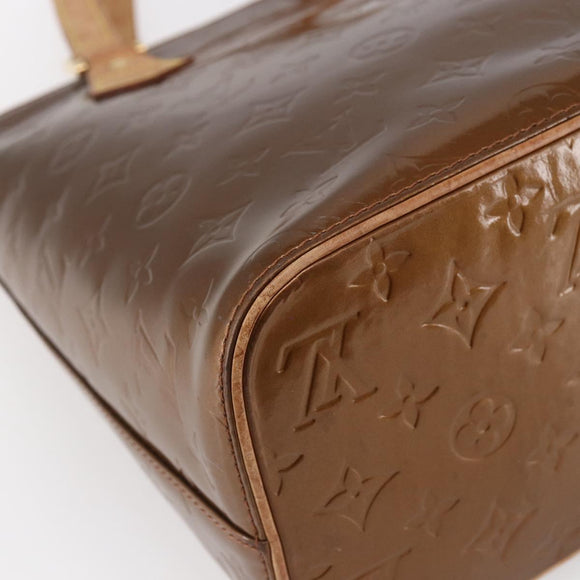 LOUIS VUITTON Monogram Vernis Houston Hand Bag Bronze M91122 LV Auth SW1772
