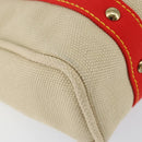 LOUIS VUITTON Antigua Cabas MM Tote Bag Canvas Beige Red M40035 LV Auth SW1779-14