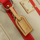 LOUIS VUITTON Antigua Cabas MM Tote Bag Canvas Beige Red M40035 LV Auth SW1779-19