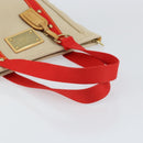 LOUIS VUITTON Antigua Cabas MM Tote Bag Canvas Beige Red M40035 LV Auth SW1779-7