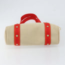 LOUIS VUITTON Antigua Cabas MM Tote Bag Canvas Beige Red M40035 LV Auth SW1779-5