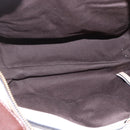 Chloe Tote Bag Leather Beige Brown Auth SW1787-17