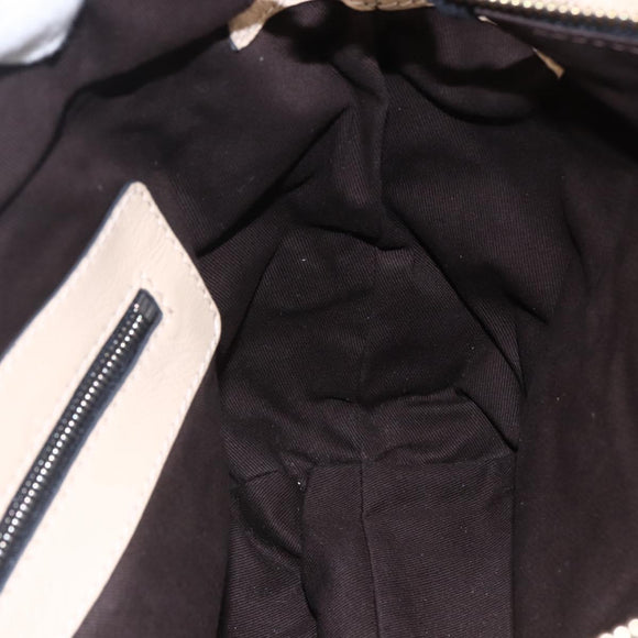 Chloe Tote Bag Leather Beige Brown Auth SW1787