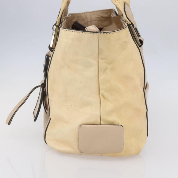 Chloe Tote Bag Leather Beige Brown Auth SW1787