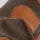 CELINE Macadam Canvas Boston Bag PVC Brown Gold Auth SW1788-14