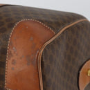 CELINE Macadam Canvas Boston Bag PVC Brown Gold Auth SW1788-15