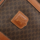 CELINE Macadam Canvas Boston Bag PVC Brown Gold Auth SW1788-17