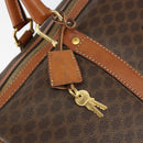 CELINE Macadam Canvas Boston Bag PVC Brown Gold Auth SW1788-10