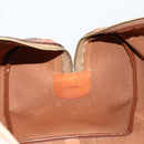 CELINE Macadam Canvas Boston Bag PVC Brown Gold Auth SW1788-20