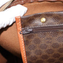 CELINE Macadam Canvas Boston Bag PVC Brown Gold Auth SW1788-21