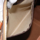 CELINE Macadam Canvas Boston Bag PVC Brown Gold Auth SW1788-22