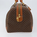 CELINE Macadam Canvas Boston Bag PVC Brown Gold Auth SW1788-3