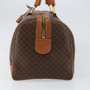 CELINE Macadam Canvas Boston Bag PVC Brown Gold Auth SW1788-4