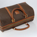 CELINE Macadam Canvas Boston Bag PVC Brown Gold Auth SW1788-6
