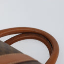 CELINE Macadam Canvas Boston Bag PVC Brown Gold Auth SW1788-8