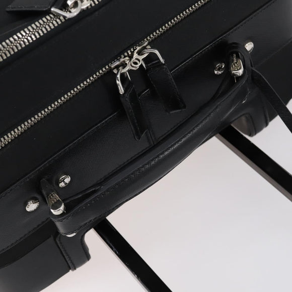 PRADA Carry Case Nylon Leather Black Silver Auth SW1789
