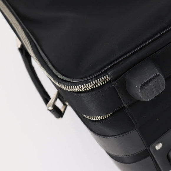 PRADA Carry Case Nylon Leather Black Silver Auth SW1789