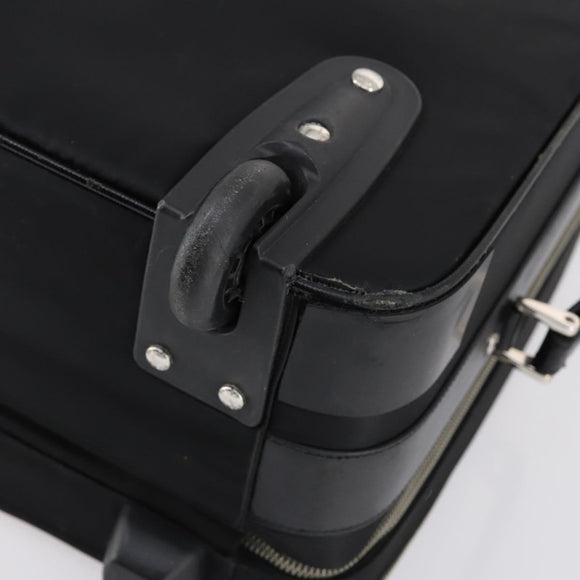 PRADA Carry Case Nylon Leather Black Silver Auth SW1789