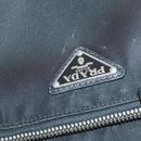 PRADA Carry Case Nylon Leather Black Silver Auth SW1789-20