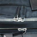 PRADA Carry Case Nylon Leather Black Silver Auth SW1789-21