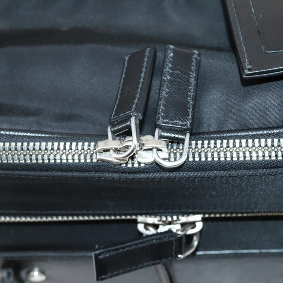 PRADA Carry Case Nylon Leather Black Silver Auth SW1789