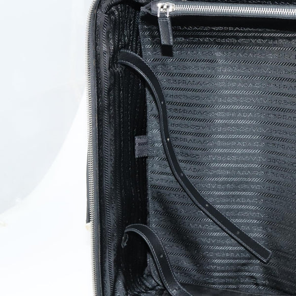 PRADA Carry Case Nylon Leather Black Silver Auth SW1789