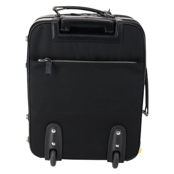 PRADA Carry Case Nylon Leather Black Silver Auth SW1789