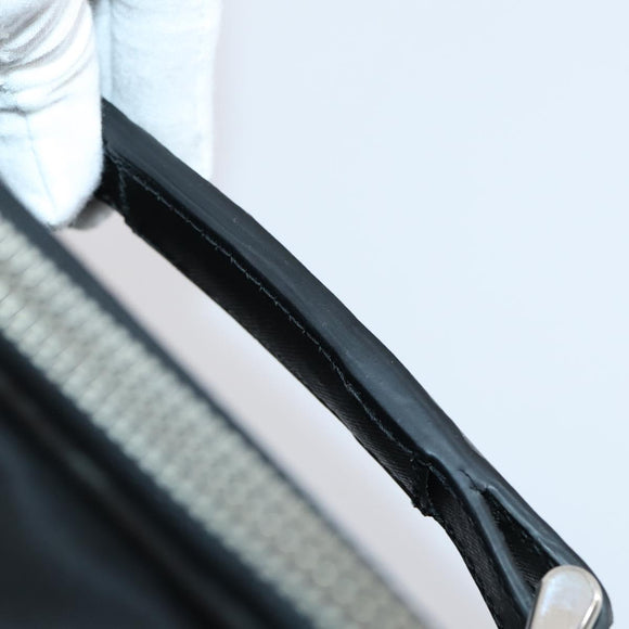 PRADA Carry Case Nylon Leather Black Silver Auth SW1789