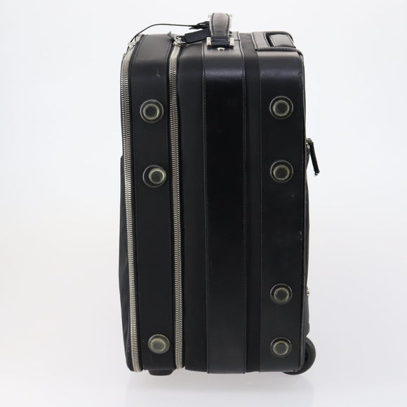 PRADA Carry Case Nylon Leather Black Silver Auth SW1789