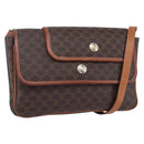 CELINE Macadam Canvas Shoulder Bag PVC Leather Brown Gold Auth SW1792-1