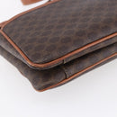 CELINE Macadam Canvas Shoulder Bag PVC Leather Brown Gold Auth SW1792-13