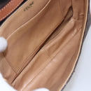CELINE Macadam Canvas Shoulder Bag PVC Leather Brown Gold Auth SW1792-15