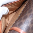 CELINE Macadam Canvas Shoulder Bag PVC Leather Brown Gold Auth SW1792-19