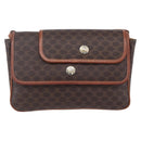 CELINE Macadam Canvas Shoulder Bag PVC Leather Brown Gold Auth SW1792-2