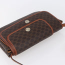 CELINE Macadam Canvas Shoulder Bag PVC Leather Brown Gold Auth SW1792-6