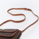 CELINE Macadam Canvas Shoulder Bag PVC Leather Brown Gold Auth SW1792-8