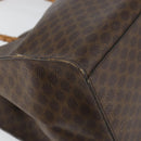 CELINE Macadam Canvas Tote Bag PVC Leather 2way Brown Gold Auth SW1793-14