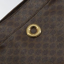 CELINE Macadam Canvas Tote Bag PVC Leather 2way Brown Gold Auth SW1793-17