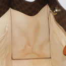 CELINE Macadam Canvas Tote Bag PVC Leather 2way Brown Gold Auth SW1793-20