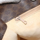 CELINE Macadam Canvas Tote Bag PVC Leather 2way Brown Gold Auth SW1793-21