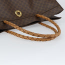 CELINE Macadam Canvas Tote Bag PVC Leather 2way Brown Gold Auth SW1793-7