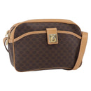 CELINE Macadam Canvas Shoulder Bag PVC Leather Brown Gold Auth SW1794-1
