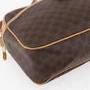 CELINE Macadam Canvas Shoulder Bag PVC Leather Brown Gold Auth SW1794-15
