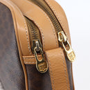 CELINE Macadam Canvas Shoulder Bag PVC Leather Brown Gold Auth SW1794-9