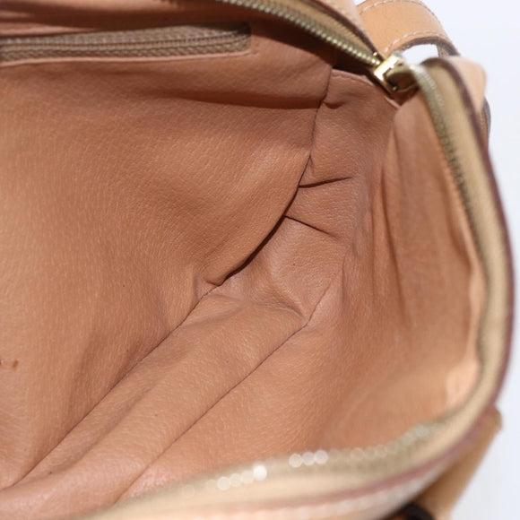 CELINE Macadam Canvas Shoulder Bag PVC Leather Brown Gold Auth SW1794