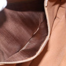 CELINE Macadam Canvas Shoulder Bag PVC Leather Brown Gold Auth SW1794-11