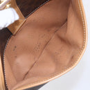 CELINE Macadam Canvas Shoulder Bag PVC Leather Brown Gold Auth SW1794-22