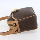 CELINE Macadam Canvas Shoulder Bag PVC Leather Brown Gold Auth SW1794-3