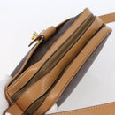 CELINE Macadam Canvas Shoulder Bag PVC Leather Brown Gold Auth SW1794-6