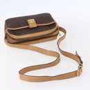 CELINE Macadam Canvas Shoulder Bag PVC Leather Brown Gold Auth SW1794-7